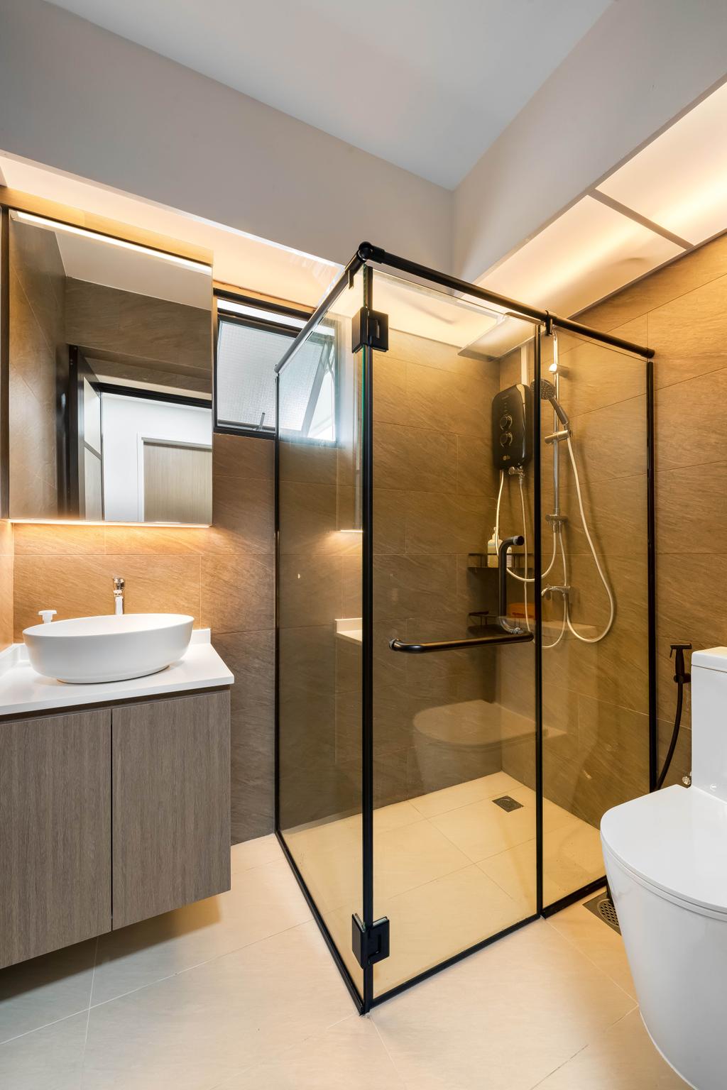 Contemporary, HDB, Bathroom, Compassvale Drive, Interior Designer, Sozo Concept Studio
