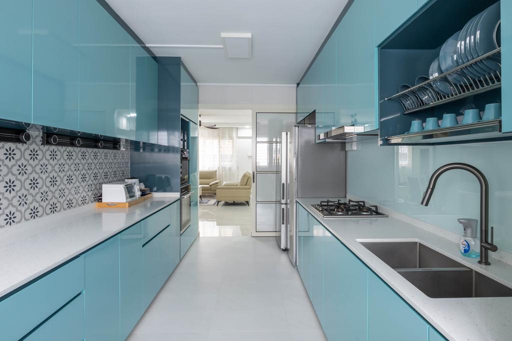 Contemporary, HDB, Kitchen, Tampines Street 44, Interior Designer, Ovon Design, Eclectic