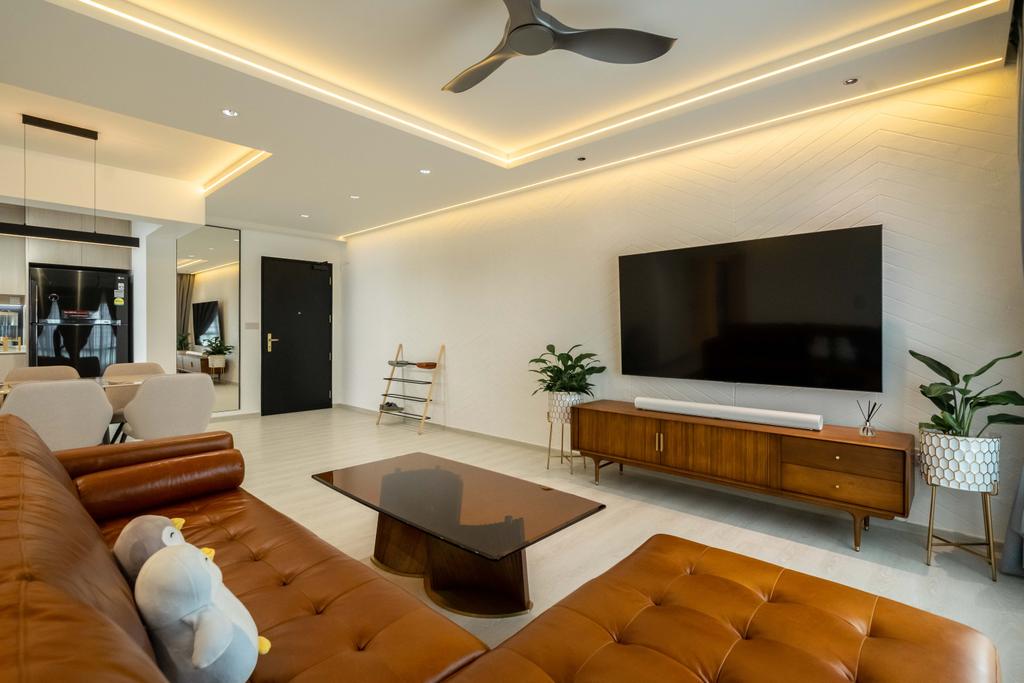 Modern, HDB, Living Room, Yishun Riverwalk, Interior Designer, Design 4 Space