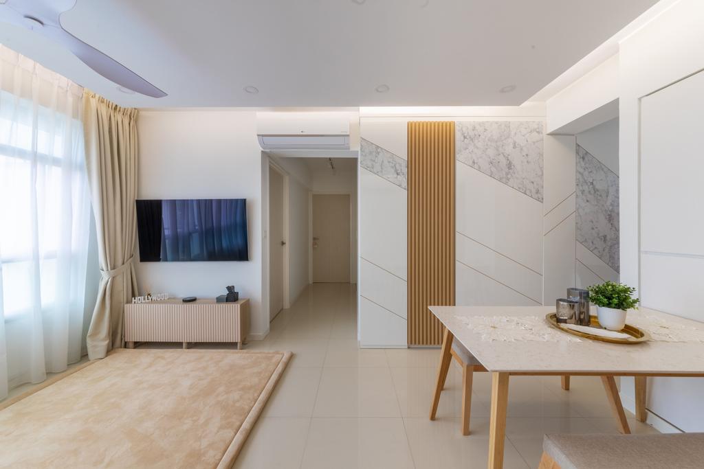 Modern, HDB, Living Room, Tampines GreenEdge, Interior Designer, Livspace, Contemporary