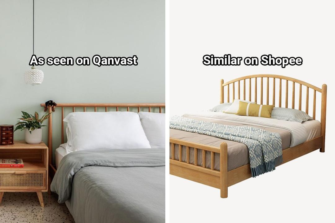 Wood Bed Frame Shopee Home Qanvast