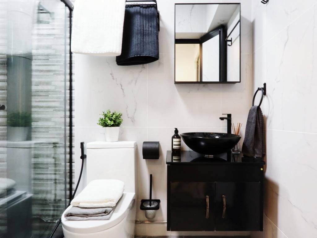 Modern, HDB, Bathroom, Anchorvale, Interior Designer, Massing Design