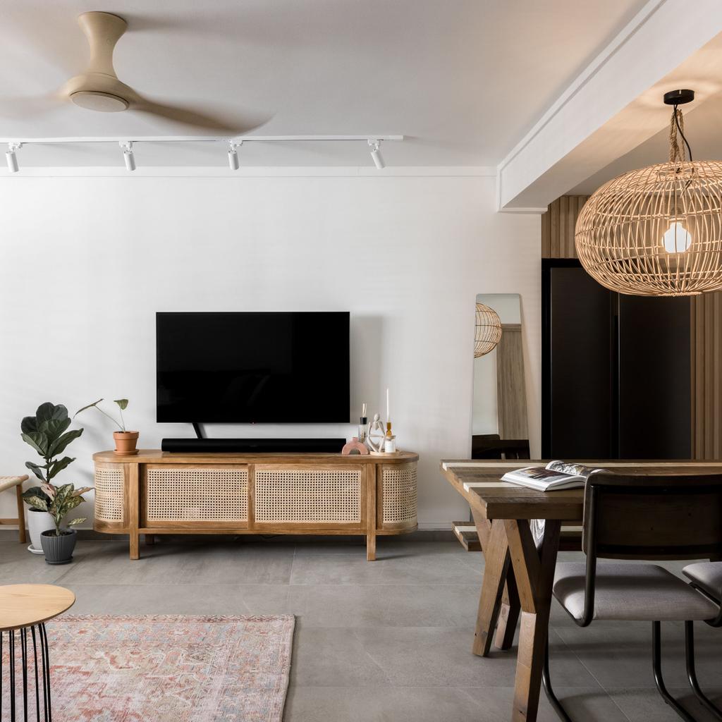 Scandinavian, HDB, Living Room, Marine Drive, Interior Designer, The Local INN.terior 新家室