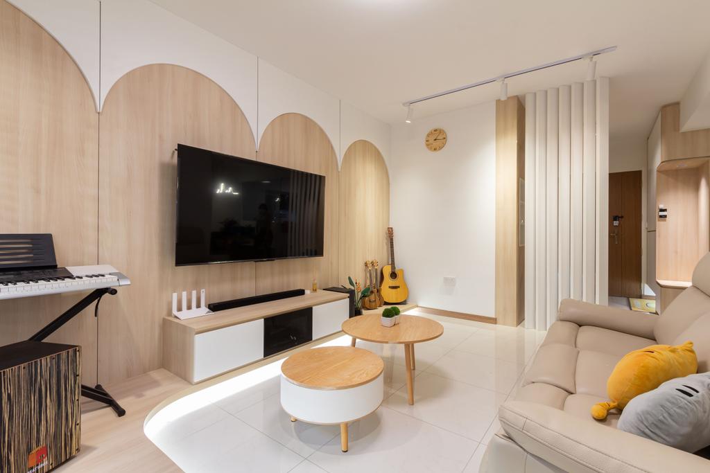 Modern, HDB, Living Room, Tampines Street 61, Interior Designer, Fineline Design