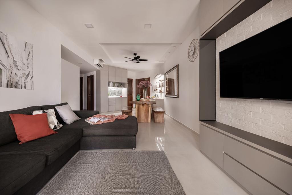 Transitional, Condo, Living Room, Jalan Sempadan, Interior Designer, Ovon Design