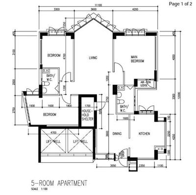 Admiralty Link, MET Interior, Scandinavian, HDB, 5 Room Hdb Floorplan, Original Floorplan, 5 Room Apartment