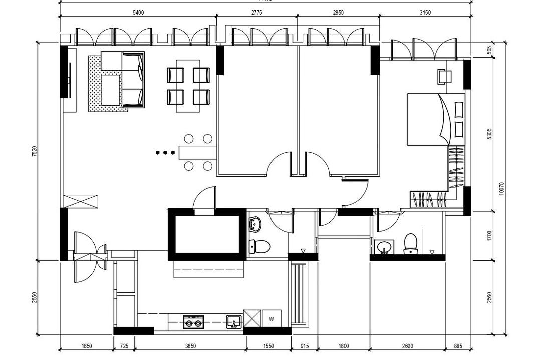 Anchorvale Link, Todz’Terior, Modern, HDB, 5 Room Hdb Floorplan, 5 Room Point Block Type 1 H, Space Planning, Final Floorplan