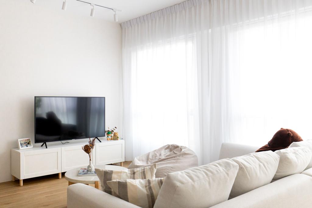 Scandinavian, HDB, Living Room, Hougang Street 32, Interior Designer, Forefront Interior, Tv Console, Shaker Style
