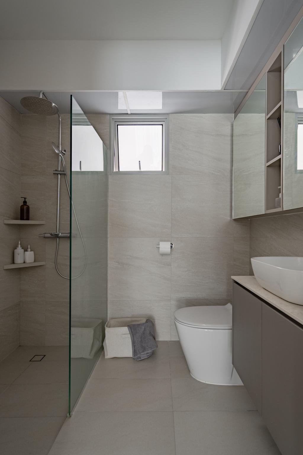 Scandinavian, HDB, Bathroom, Bidadari Park Drive, Interior Designer, Key Concept, Bathroom Cabinet