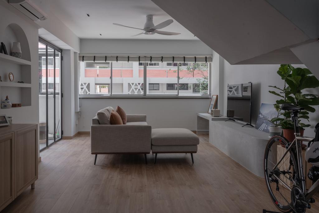 Transitional, HDB, Living Room, Simei Street 4, Interior Designer, Key Concept, Maisonette