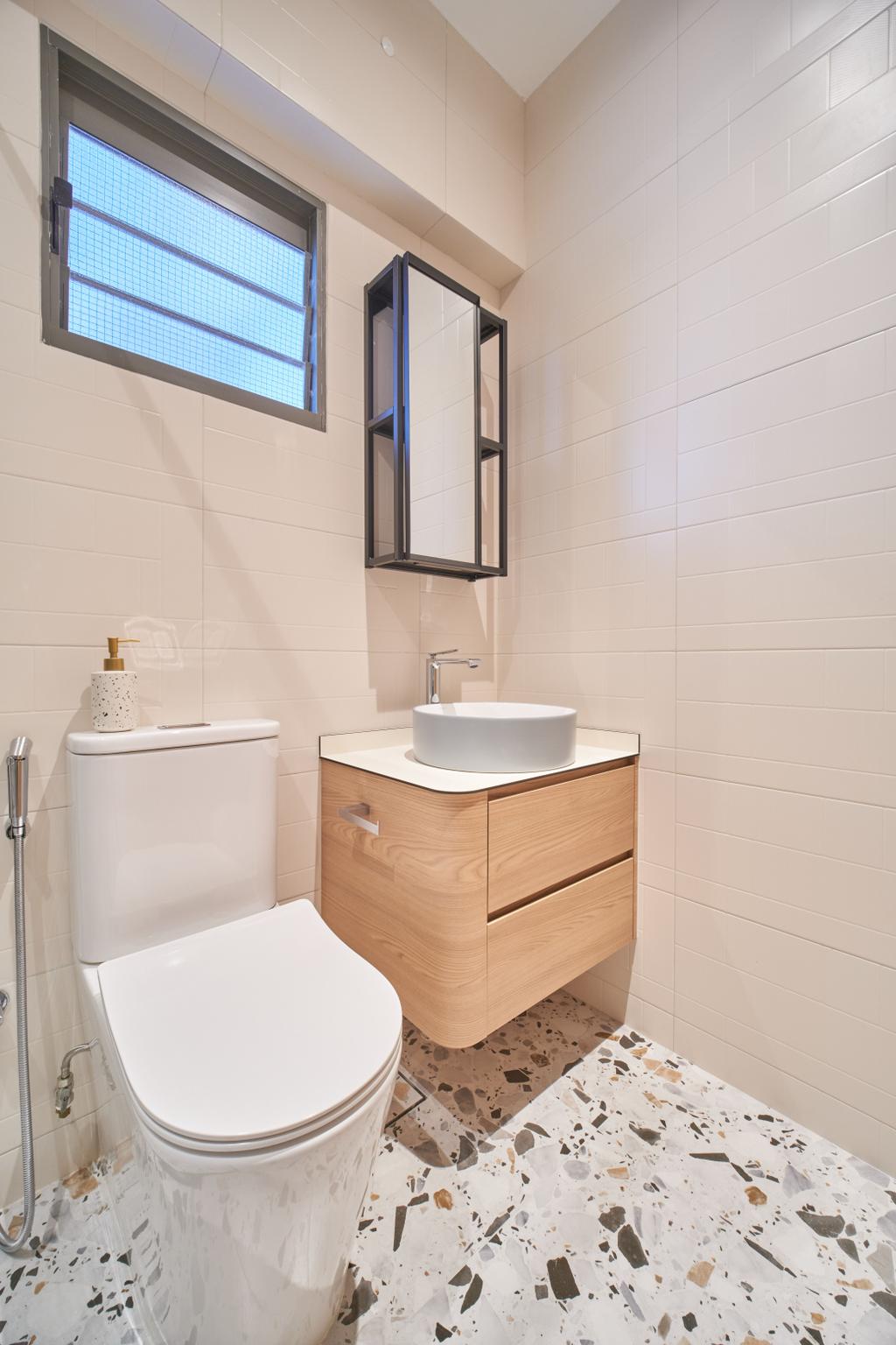 HDB, Bathroom, Anchorvale Crescent, Interior Designer, Free Space Intent