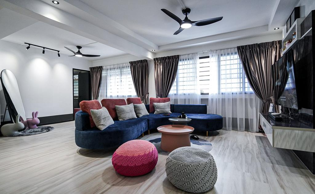 Modern, HDB, Living Room, Tampines Street 45, Interior Designer, Medina Design & Interiors