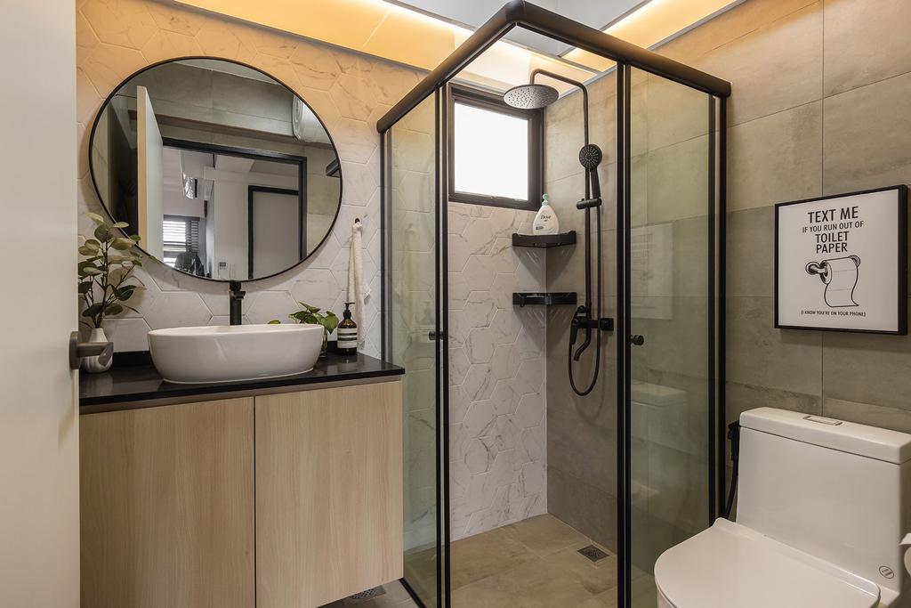Scandinavian, HDB, Bathroom, Fernvale Rivergrove, Interior Designer, Noble Interior Design