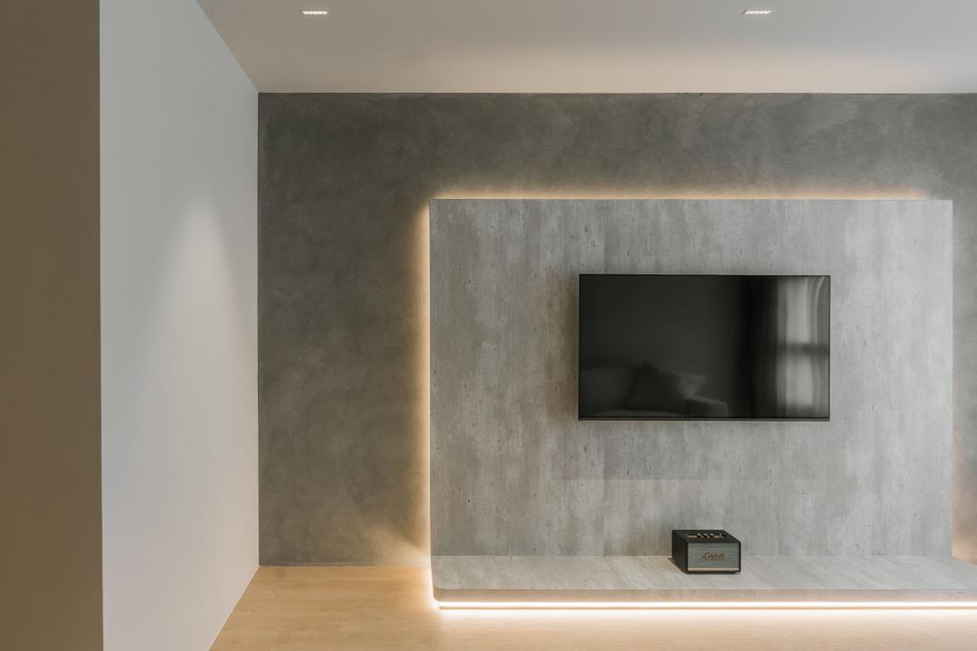 Tampines Avenue 12, Between Walls, Minimalist, Living Room, HDB, Tv Console, Tv Feature Wall, Feature Wall