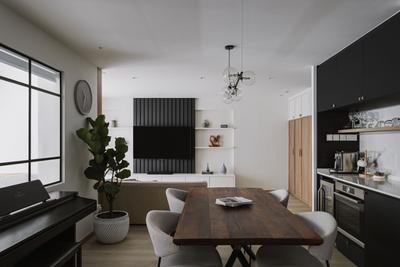 Kim Tian Place, The Interior Lab, Contemporary, Dining Room, HDB, Piano, Dry Kitchen