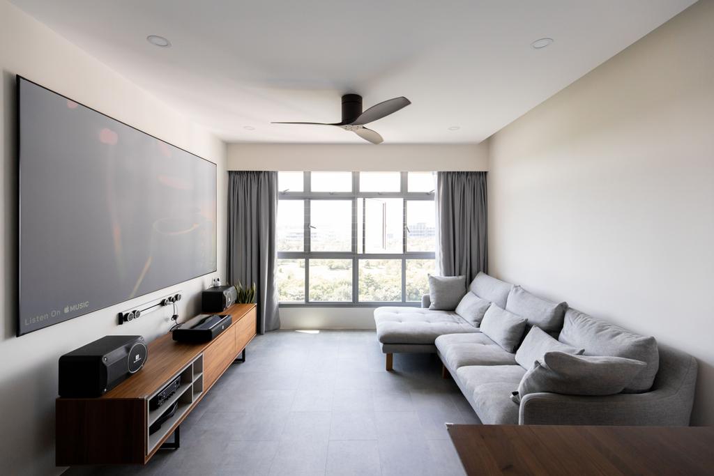 Transitional, HDB, Living Room, Upper Serangoon Road, Interior Designer, Forefront Interior