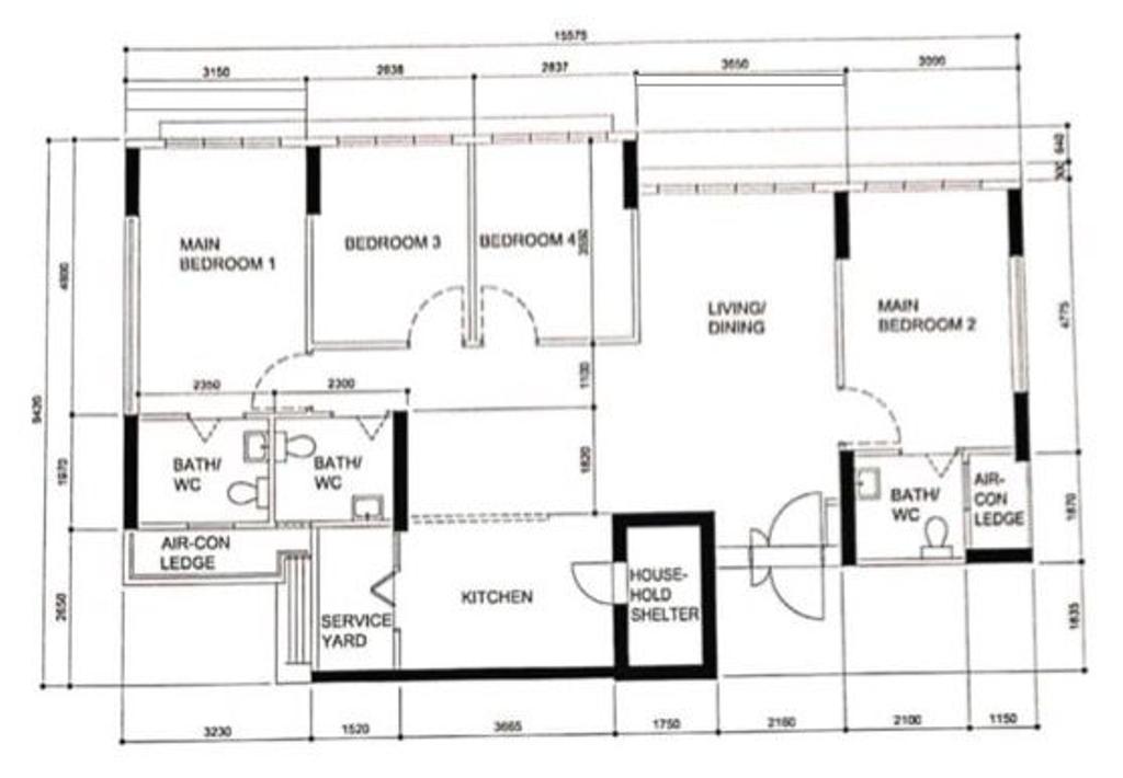 Contemporary, HDB, Tampines Avenue 8, Interior Designer, SG Interior KJ, Original Floorplan