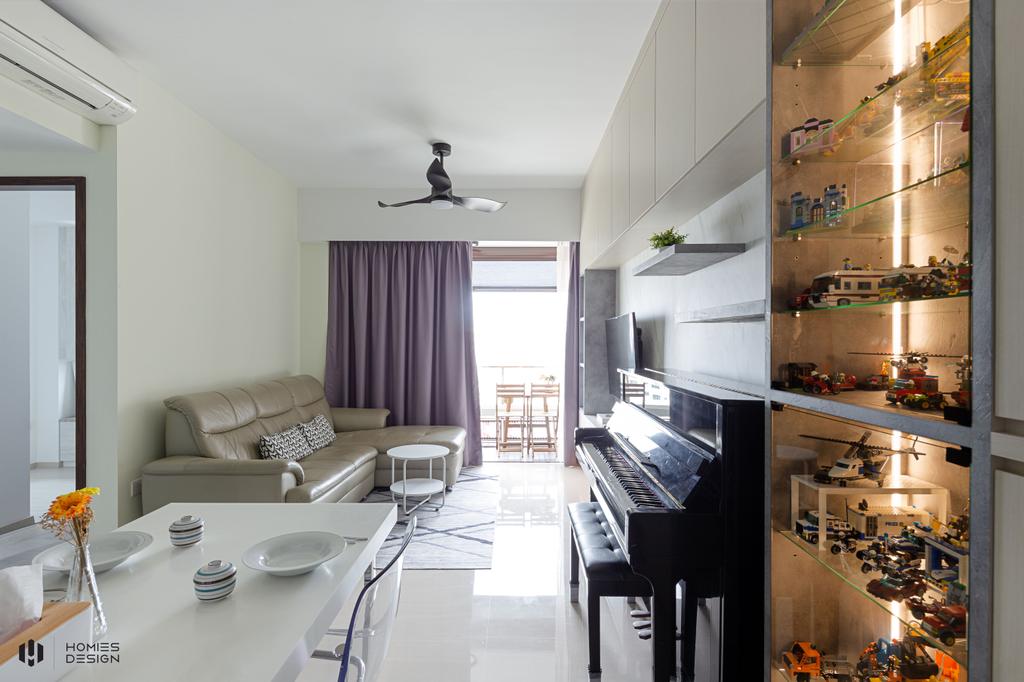 Modern, Condo, Living Room, Pasir Ris Road, Interior Designer, Homies Design, HDB