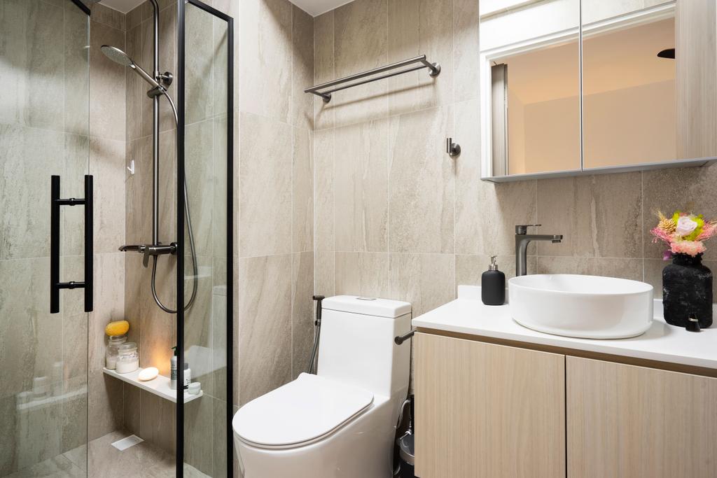 Modern, HDB, Bathroom, Pasir Ris, Interior Designer, Great Oasis Interior Design