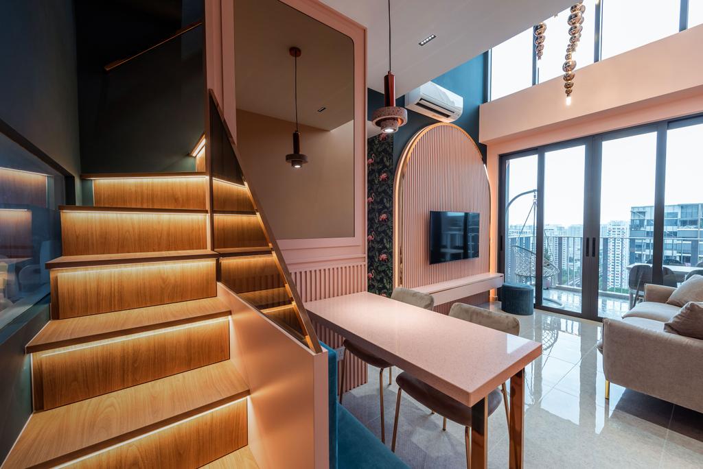 Modern, Condo, Living Room, Parc Botannia, Interior Designer, Editor Interior, Loft, Pink, Penthouse