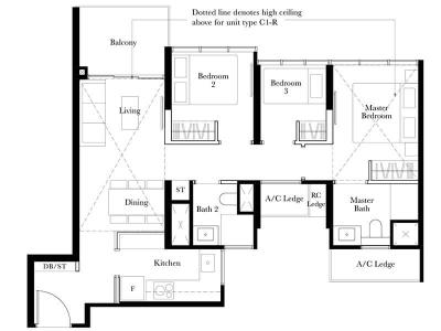 The Garden Residences, Editor Interior, Modern, Condo, Loft Floorplan, Original Floorplan