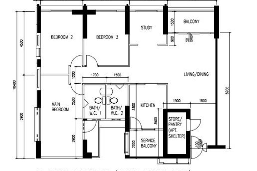 Toa Payoh Road, Kitchenate, Modern, HDB, 5 Room Improved Point Block End, Original Floorplan, 5 Room Hdb Floorplan