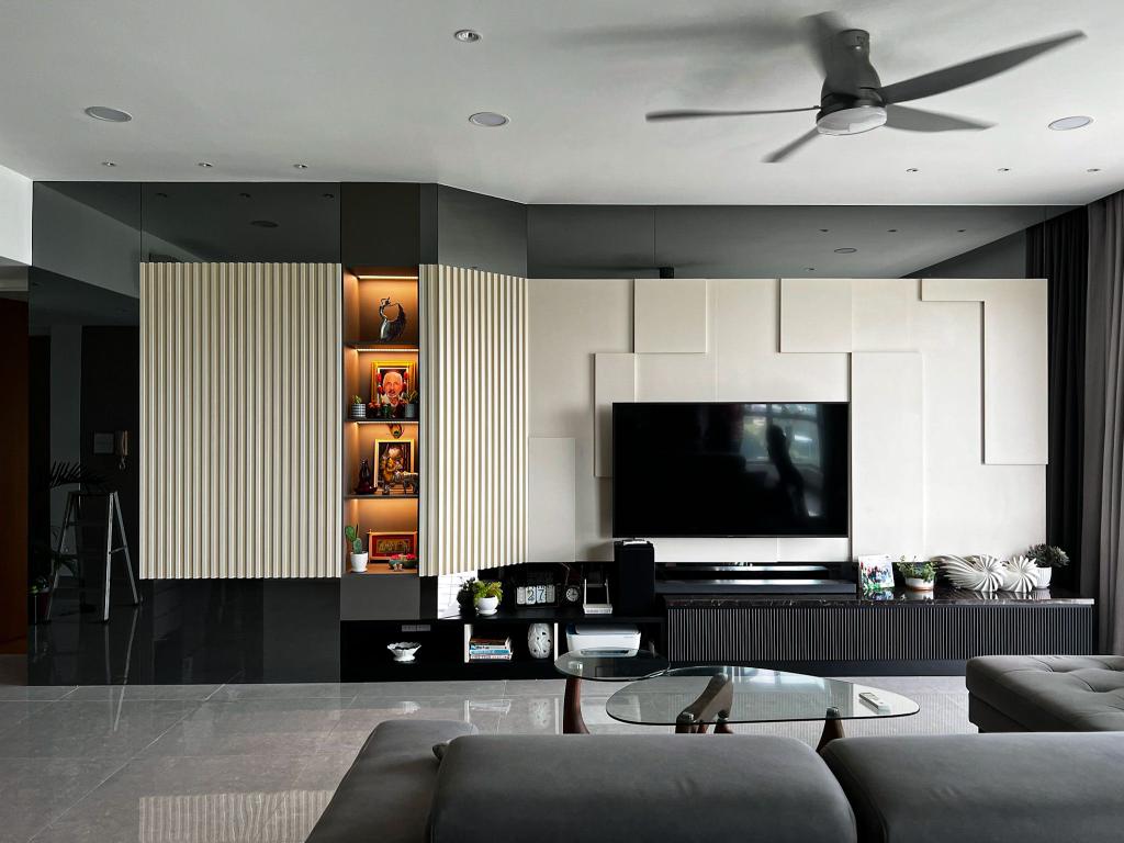 Modern, Condo, Living Room, The Maple Residences, Kuala Lumpur, Interior Designer, BE.STUDIO, Contemporary