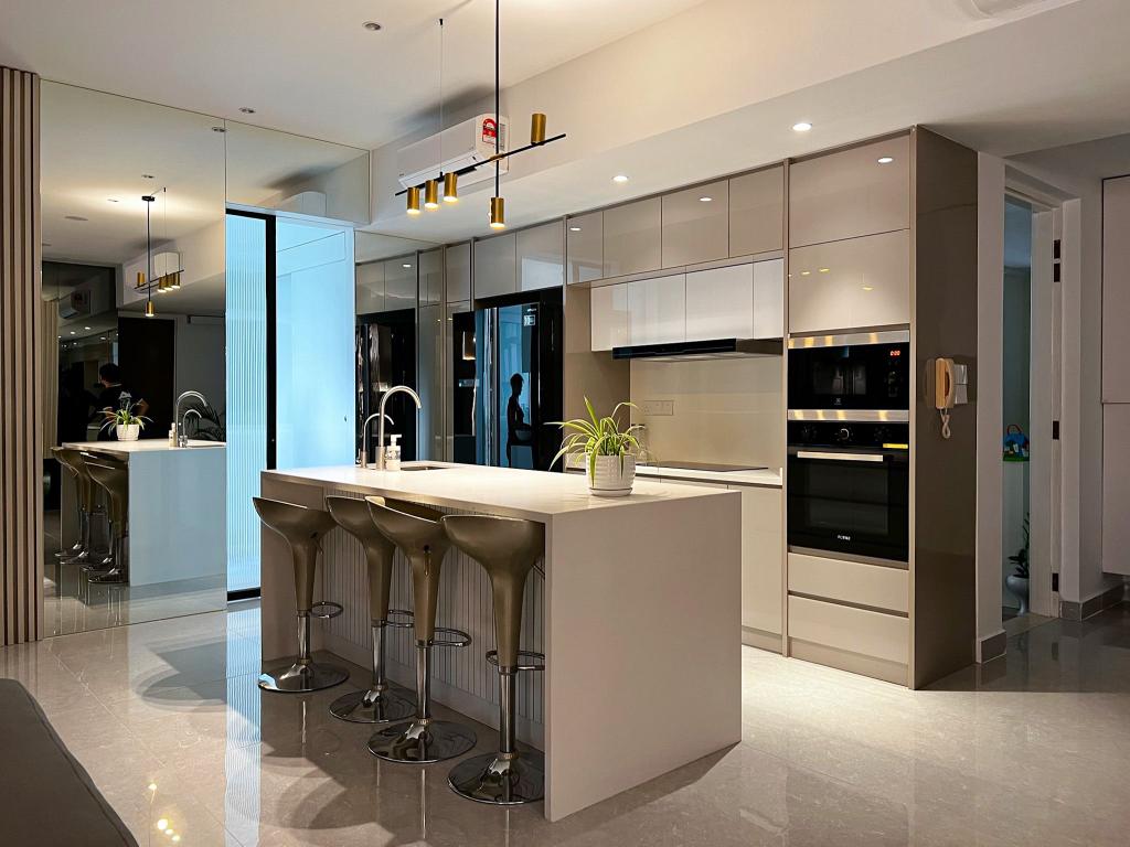 Modern, Condo, Dining Room, The Maple Residences, Kuala Lumpur, Interior Designer, BE.STUDIO, Contemporary, Kitchen
