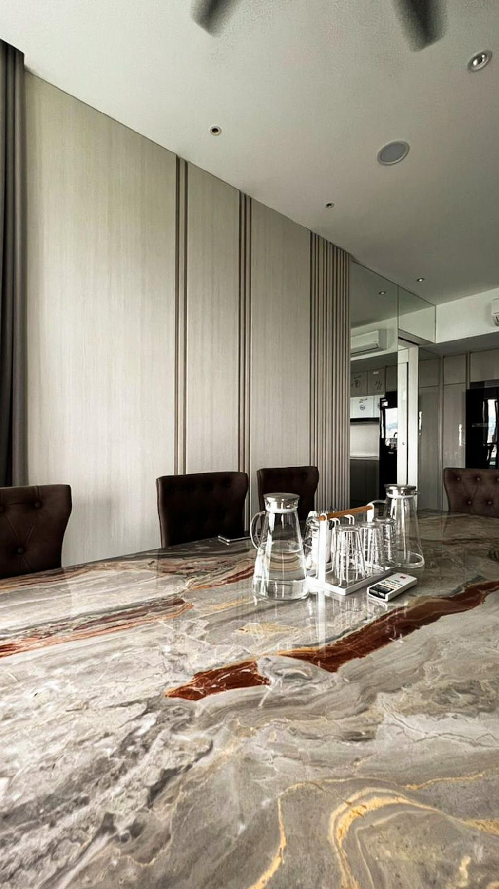 Modern, Condo, Dining Room, The Maple Residences, Kuala Lumpur, Interior Designer, BE.STUDIO, Contemporary