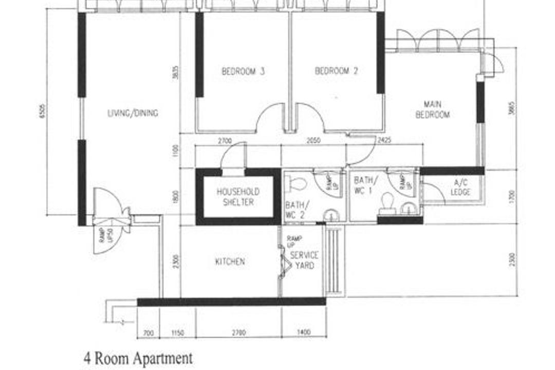 Edgefield Plains, Visionary Interior, Modern, HDB, 4 Room Hdb Floorplan, Original Floorplan