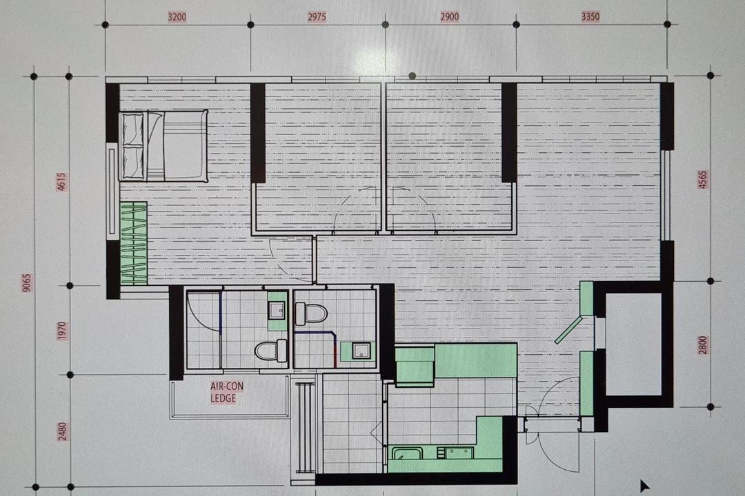 Punggol East, Yang's Inspiration Design, Minimalist, HDB, 3 Room Hdb Floorplan, Space Planning, Final Floorplan