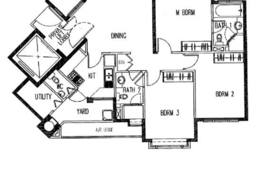 Keppel Bay Drive, 9 Creation, Modern, Condo, 3 Bedder Condo Floorplan, Original Floorplan
