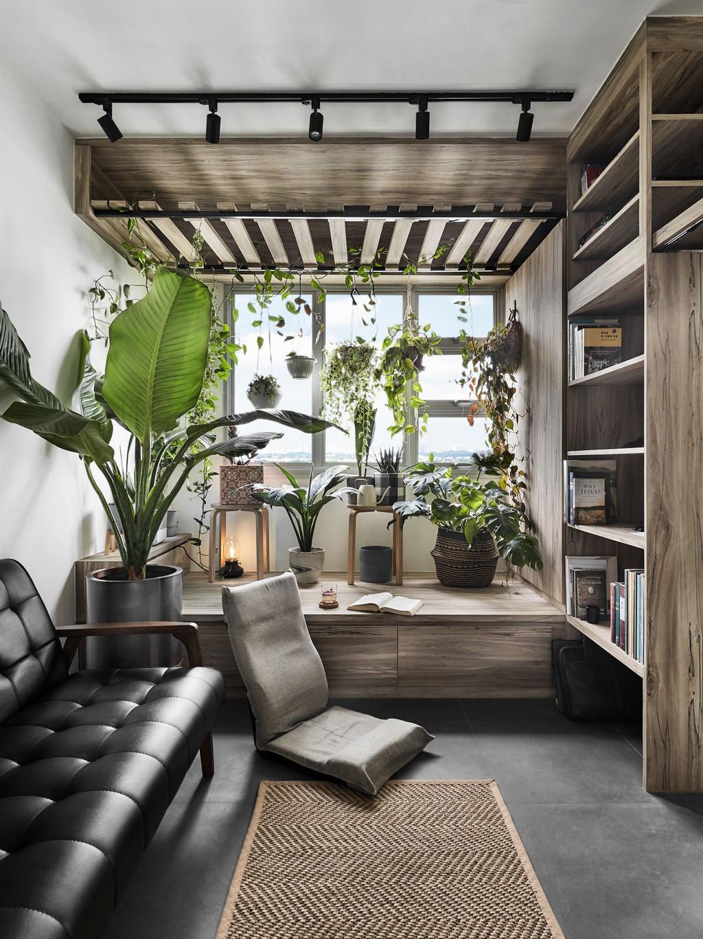 Eclectic, HDB, Living Room, Telok Blangah Street 31, Interior Designer, Blend by Imc, Window Seat, Plants