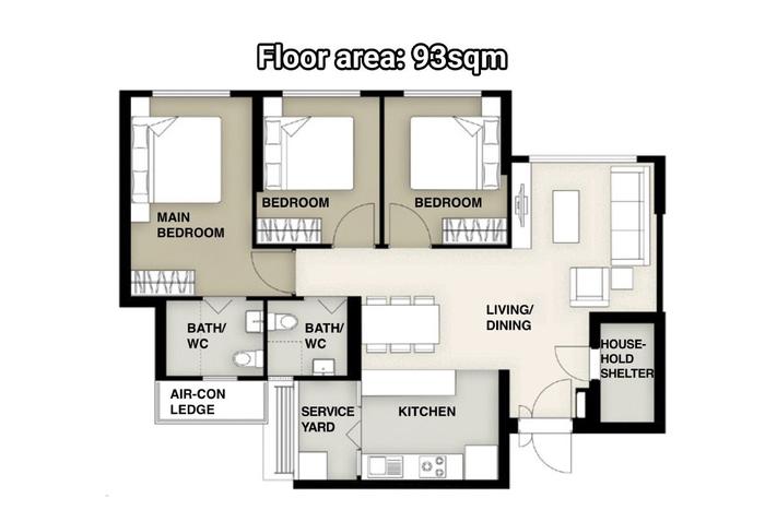4-room bto floor plan