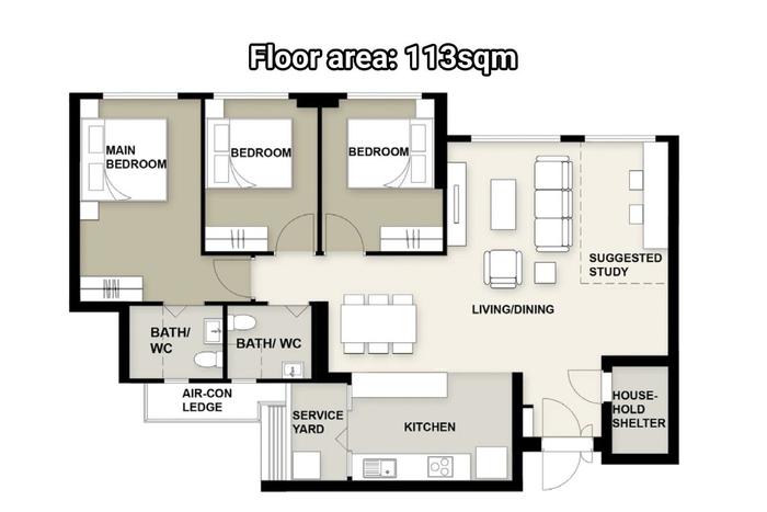 5-room bto floor plan