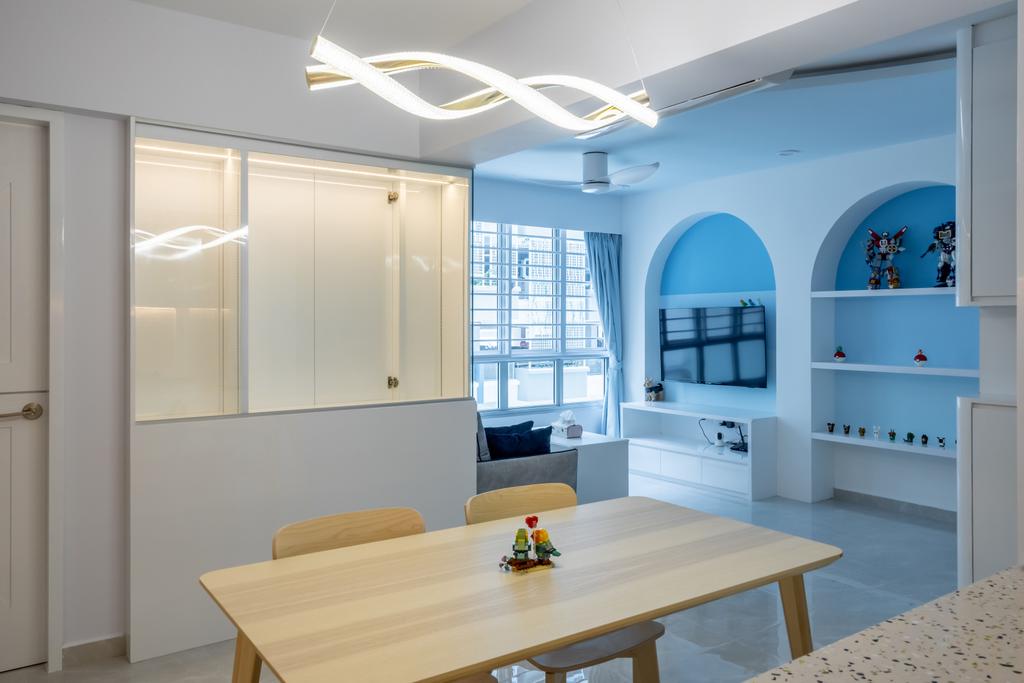 HDB, Dining Room, Jalan Satu, Interior Designer, De Exclusive Design Group