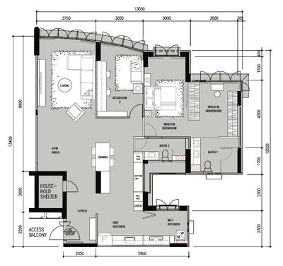 Edgefield Plains, Design 4 Space, Scandinavian, HDB, Executive Floorplan, Space Planning, Final Floorplan