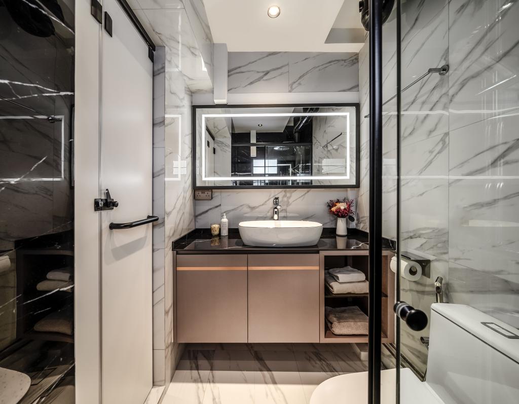 Contemporary, HDB, Bathroom, Jalan Membina, Interior Designer, Weiken.com, Marble