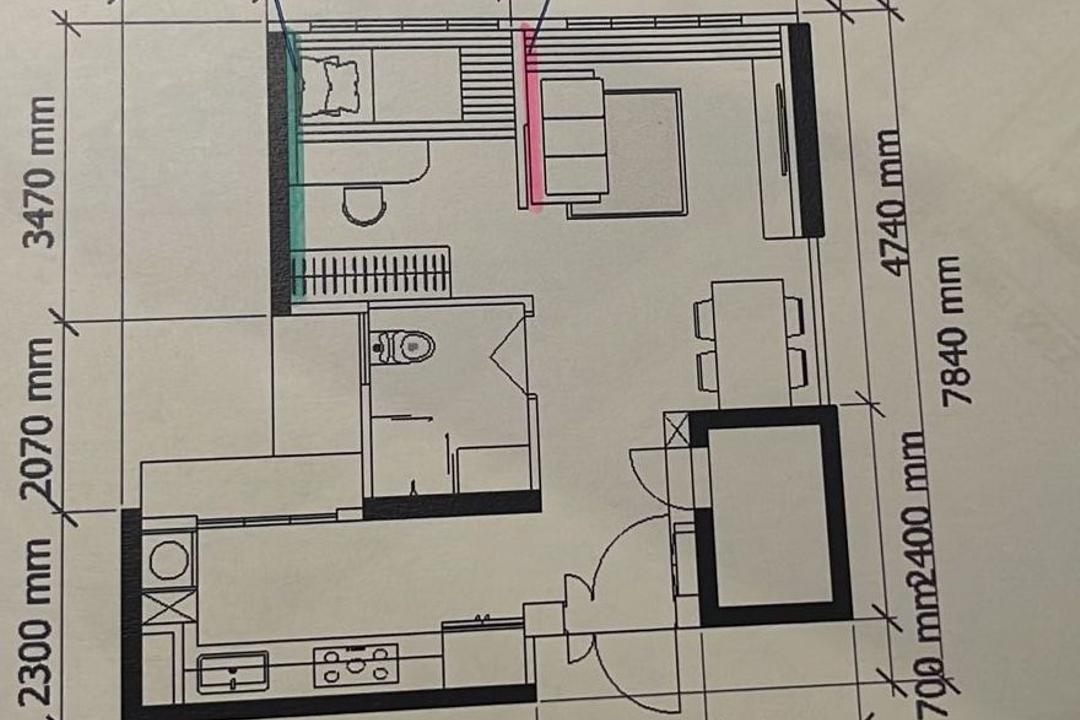 Senja Close, Design 4 Space, Modern, HDB, Space Planning, Final Floorplan, 2 Room Hdb Floorplan