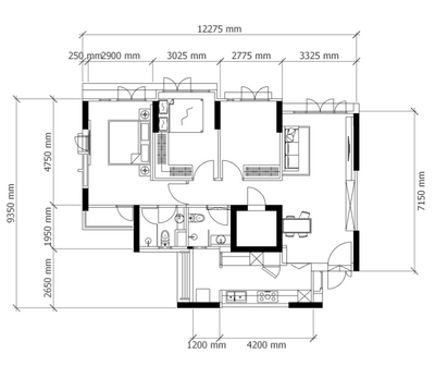 Buangkok Green, Design 4 Space, Modern, HDB, 4 Room Hdb Floorplan, Office Space Planning, Final Floorplan