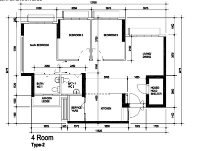 Alkaff Crescent, The Local INN.terior 新家室, Modern, HDB, 4 Room Hdb Floorplan, Original Floorplan, 4 Room Type 2