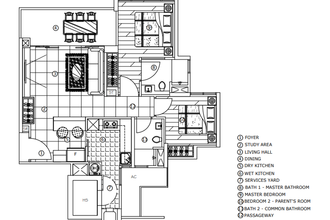 Riversails, Starry Homestead, Modern, Condo, 2 Bedder Condo Floorplan, Space Planning, Final Floorplan