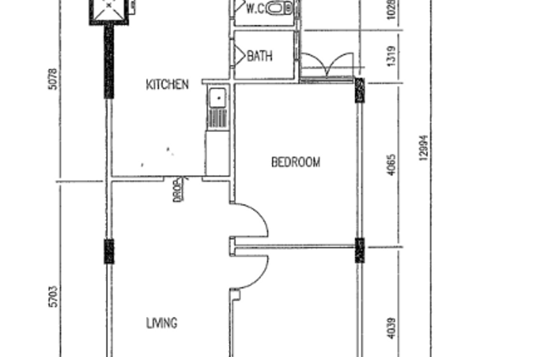 Whampoa Drive, Starry Homestead, Modern, HDB, 2 Room Hdb Floorplan, Original Floorplan