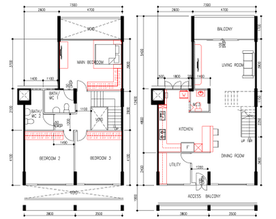 Ubi Avenue 1, 360 Interior, Modern, HDB, Executive Maisonette Corridor, Executive Maisonette Floorplan, Space Planning, Final Floorplan