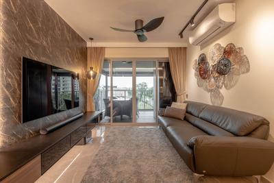 Simei, Ciseern, Modern, Living Room, HDB, Modern Luxury, Tv Feature Wall, Balcony, Tv Console