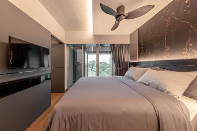 Simei, Ciseern, Modern, Bedroom, HDB, False Ceiling, Tv Feature Wall, Fluted Panels, Feature Wall, Modern Luxury