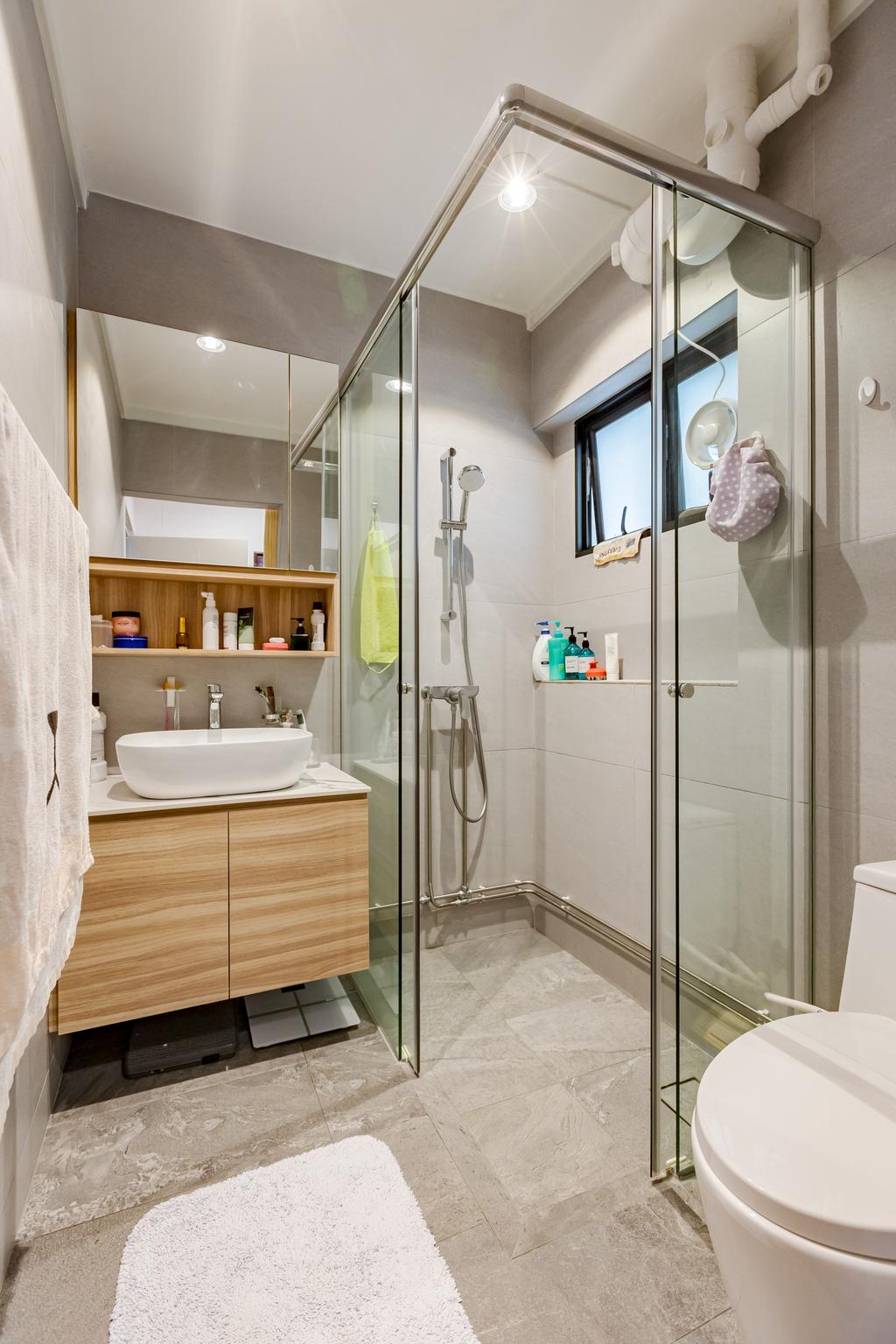 Scandinavian, HDB, Bathroom, Hougang Avenue 6, Interior Designer, InsideLookz Design