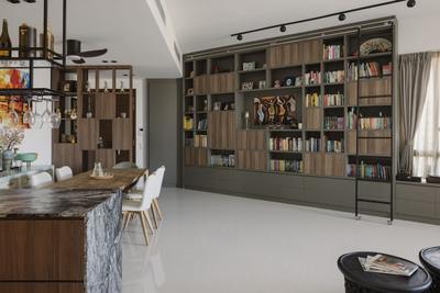 D'Leedon, The Interior Lab, Modern, Living Room, Condo, Storage, Feature Wall, Collectibles, Bookcase