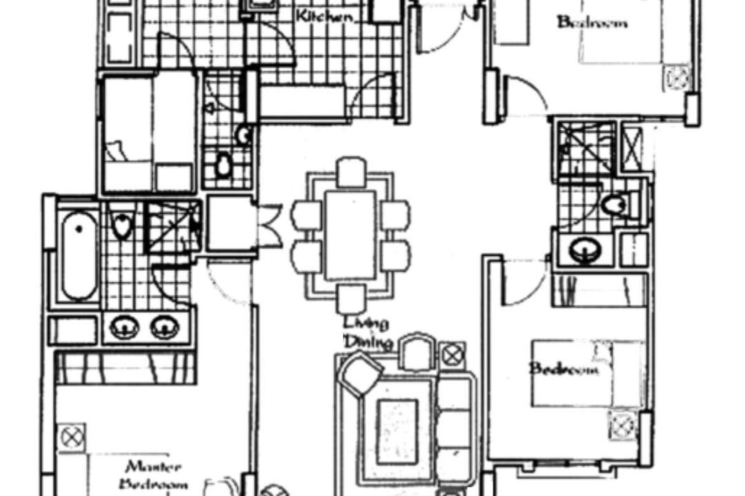 Aspen Heights, The Interior Lab, Modern, Condo, Space Planing, Final Floorplan, 3 Bedder Condo Floorplan