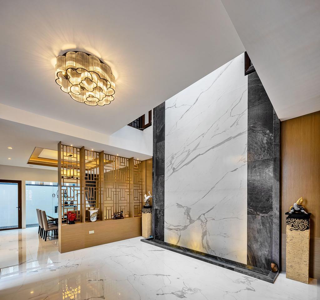 Transitional, Landed, Bedok, Architect, FOMA Architects, Airwell, Feature Wall